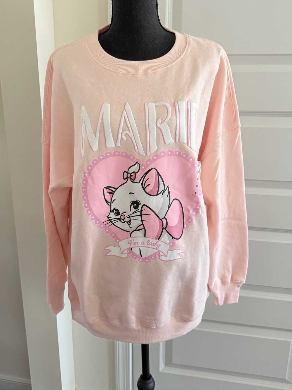 Disney Aristocats Marie Pink Graphic Sweatshirt Womens S NWT